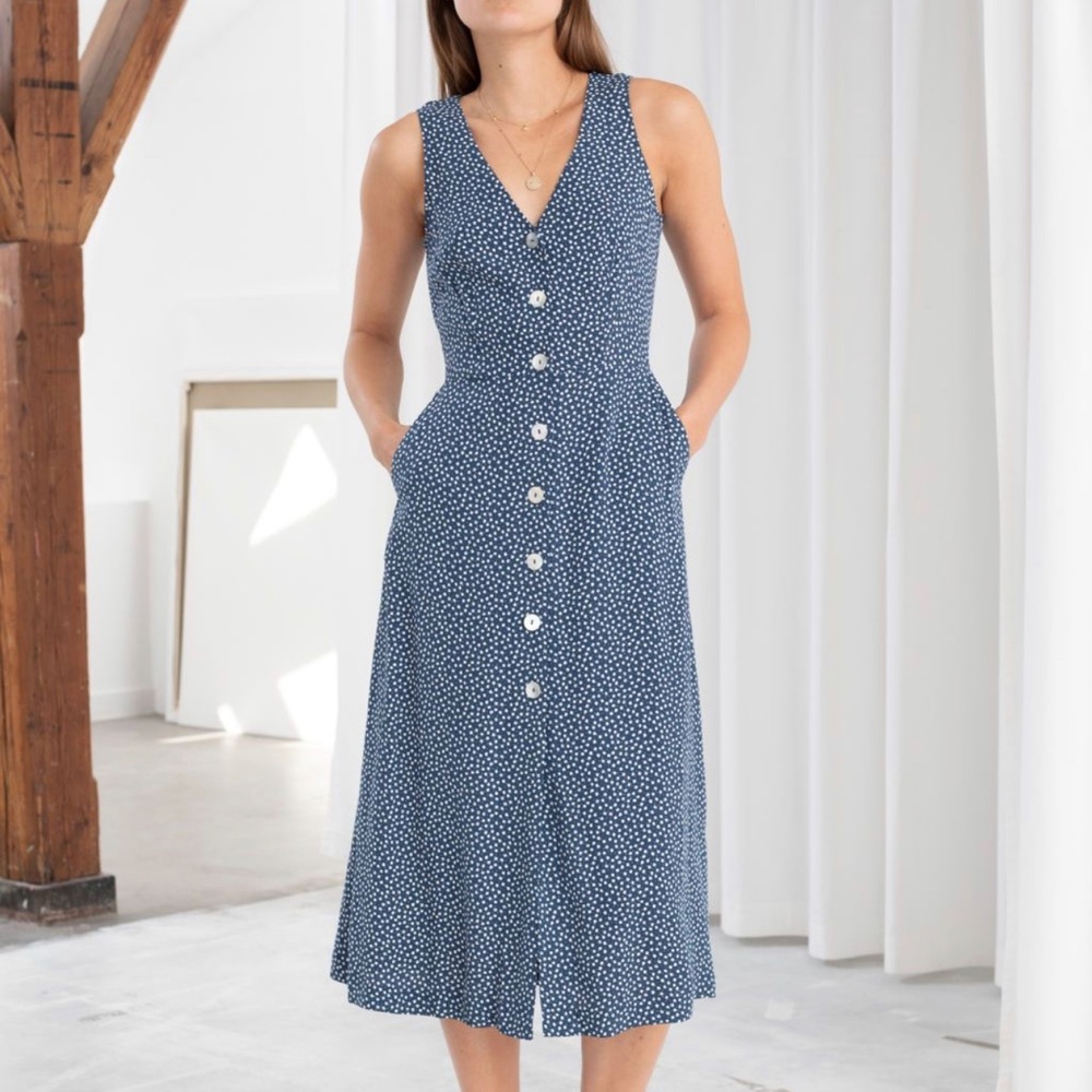 &otherstories button front midi dress